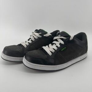 World Industries Raze Mens Skate Shoes Black Green Suede‎ Leather Low Top 10.5